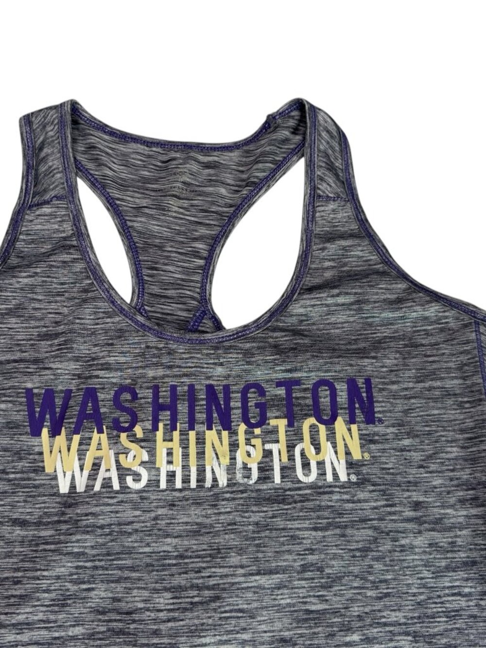 Colosseum Tank Top University Washington UW Gray / Purple Racerback Spacedye  L